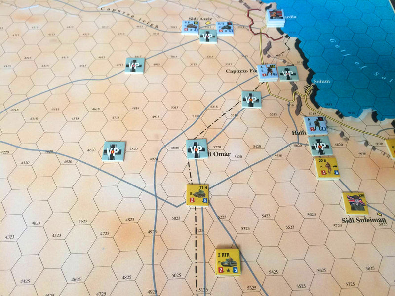 Desert Rats game, couters and map